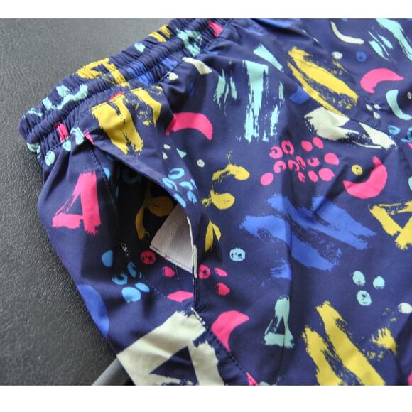 Maamgic Blue Pattern 2 in 1 Stretch Short Lined Gym Shorts - Picture 4 of 8